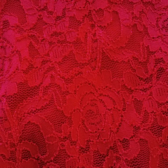 LE CHATEAU Red Stretch Lace OveralyDress Size XXL NEW NWT - Picture 6 of 6